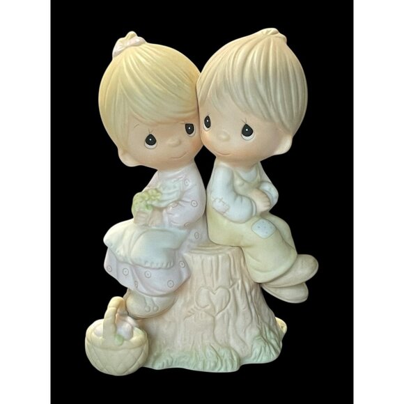 1978 Enesco Precious Moments Love One Another Porcelain Figurine E-1376 Retired - Picture 1 of 7